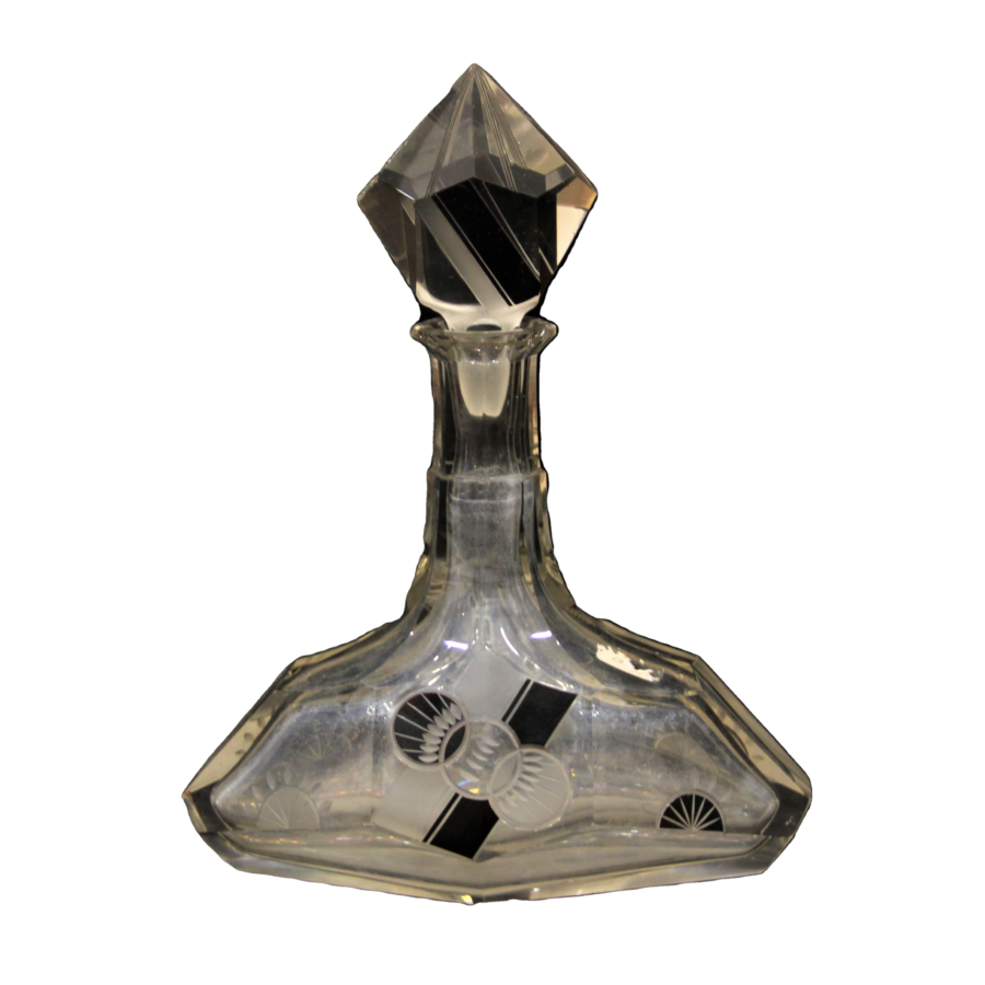 Antiquariato Bottiglia in cristallo da bar